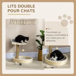 Promo 🥰 Pawhut Arbre à chat griffoir design patte de chat jeu boule suspendue panier plateforme observation peluche beige gris jute naturelle 😀 11 Promo 🥰 Pawhut Arbre à chat griffoir design patte de chat jeu boule suspendue panier plateforme observation peluche beige gris jute naturelle 😀 -Promos Chat Boutique 3662970114582 5