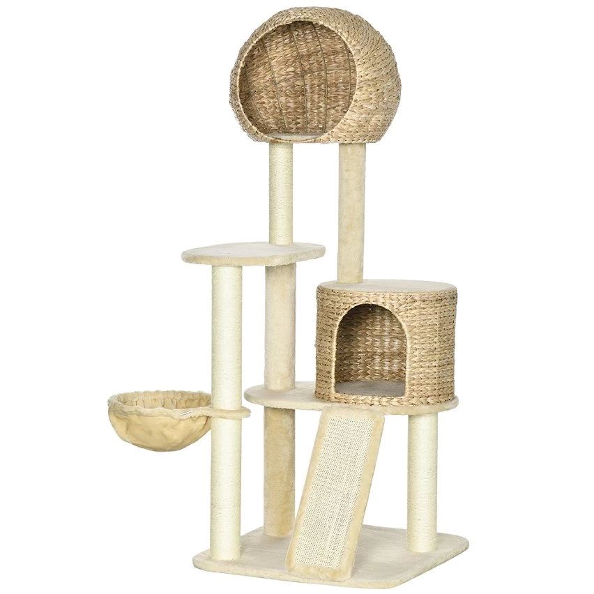 De gros 🥰 Pawhut Arbre à chat style cosy chic griffoirs grattoir sisal 2 grandes niches plateforme hamac peluche courte beige jacinthe d'eau ⭐ 1 De gros 🥰 Pawhut Arbre à chat style cosy chic griffoirs grattoir sisal 2 grandes niches plateforme hamac peluche courte beige jacinthe d'eau ⭐