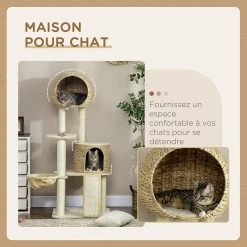 De gros 🥰 Pawhut Arbre à chat style cosy chic griffoirs grattoir sisal 2 grandes niches plateforme hamac peluche courte beige jacinthe d'eau ⭐ 11 De gros 🥰 Pawhut Arbre à chat style cosy chic griffoirs grattoir sisal 2 grandes niches plateforme hamac peluche courte beige jacinthe d'eau ⭐ -Promos Chat Boutique 3662970114902 5