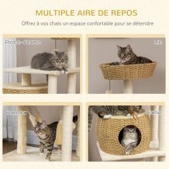 Vente flash đ„ Pawhut Arbre Ă chat style cosy chic griffoirs sisal naturel niche coussin hamac plateforme panier observation boule suspendue rĂ©sine tressĂ©e beige â 10 Vente flash đ„ Pawhut Arbre Ă chat style cosy chic griffoirs sisal naturel niche coussin hamac plateforme panier observation boule suspendue rĂ©sine tressĂ©e beige â -Promos Chat Boutique 3662970115091 4