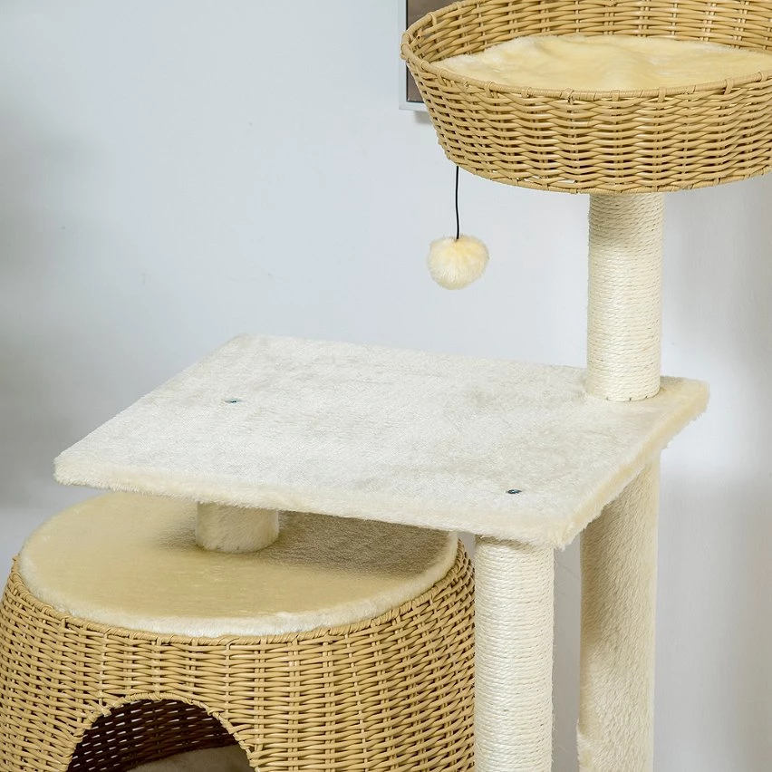 Vente flash đ„ Pawhut Arbre Ă chat style cosy chic griffoirs sisal naturel niche coussin hamac plateforme panier observation boule suspendue rĂ©sine tressĂ©e beige â 7 Vente flash đ„ Pawhut Arbre Ă chat style cosy chic griffoirs sisal naturel niche coussin hamac plateforme panier observation boule suspendue rĂ©sine tressĂ©e beige â â Image 7