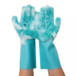 Acheter 🛒 2 Paires de gants de toilettage en silicone Pet glove - Venteo - Vert - Adulte - Lavable en machine, brosse/nettoie vos animaux 🥰 -Promos Chat Boutique 3700421914852 4