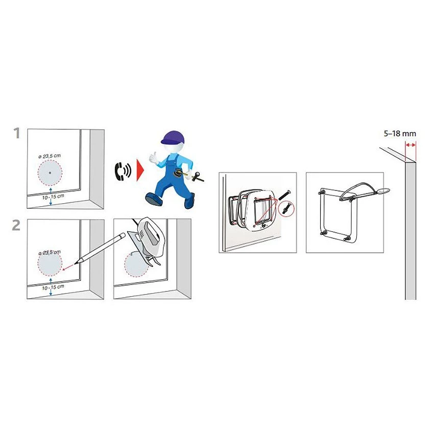 Budget ❤️ Trixie Chatière 4 positions 27 × 26 cm extérieure grise pour chat 🧨 4 Budget ❤️ Trixie Chatière 4 positions 27 × 26 cm extérieure grise pour chat 🧨 – Image 4