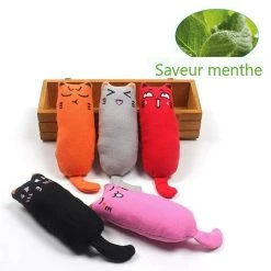 Meilleure affaire ✔️ Passionimaux59 Jouet pour Chat Doudou à Mâcher rempli d'Herbe à Chat Cataire Menthe Anti-Stress - Gris 😉 -Promos Chat Boutique 3701491705289 1