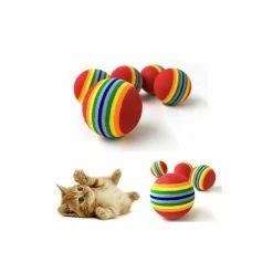 Acheter 👍 Passionimaux59 Lot de 5 Balles pour chats Multicolore Jouet pour Chat Petit Chien 🔔