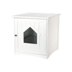 Offres ❤️ Boucheron TRIXIE Cabine de toilette - 49x51x51cm - Blanc - Pour chat ❤️