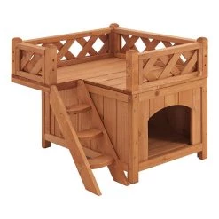 Vente flash 🧨 Maison pour chat Pürstein à deux niveaux en sapin 45,7 x 50,8 x 50,3 cm [en.casa] ⌛