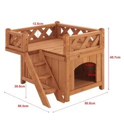 Vente flash 🧨 Maison pour chat Pürstein à deux niveaux en sapin 45,7 x 50,8 x 50,3 cm [en.casa] ⌛ -Promos Chat Boutique 4059438622991 3