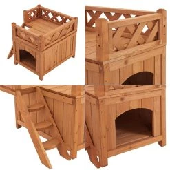 Vente flash 🧨 Maison pour chat Pürstein à deux niveaux en sapin 45,7 x 50,8 x 50,3 cm [en.casa] ⌛ -Promos Chat Boutique 4059438622991 7