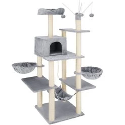Meilleure vente 🎁 Tectake Arbre à chat LILOU 165 cm - gris ⌛