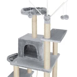 Meilleure vente 🎁 Tectake Arbre à chat LILOU 165 cm - gris ⌛ -Promos Chat Boutique 4061173017307 6