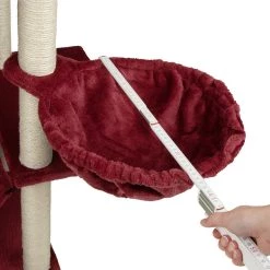 Sortie 🎉 Tectake Arbre à chat LILOU 165 cm - rouge bordeaux 🛒 -Promos Chat Boutique 4061173017345 3