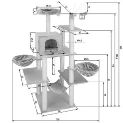 Sortie 🎉 Tectake Arbre à chat LILOU 165 cm - rouge bordeaux 🛒 -Promos Chat Boutique 4061173017345 5