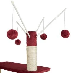 Sortie 🎉 Tectake Arbre à chat LILOU 165 cm - rouge bordeaux 🛒 -Promos Chat Boutique 4061173017345 7