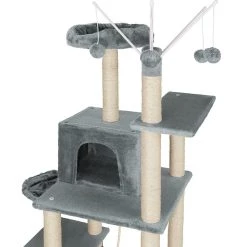 Coupon 🔥 Tectake Arbre à chat LILOU 165 cm - gris foncé 🎉 -Promos Chat Boutique 4061173041340 6