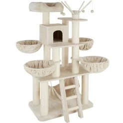 Vente flash 👏 Tectake Arbre à chat GISMO 195 cm - beige/blanc 🎉