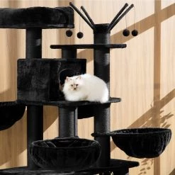 Vente flash 👏 Tectake Arbre à chat GISMO 195 cm - beige/blanc 🎉 -Promos Chat Boutique 4061173052025 3