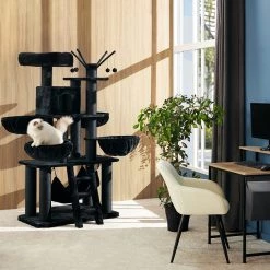 Coupon 👍 Tectake Arbre à chat GISMO 195 cm - gris/blanc 🌟 -Promos Chat Boutique 4061173052056 2 2