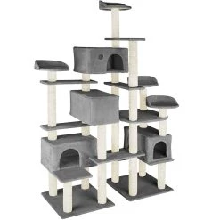 Sortie 🛒 Tectake Arbre à Chat Entissar 214 cm - gris 🧨 -Promos Chat Boutique 4061173126030 3