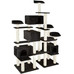 Budget 🎉 Tectake Arbre à Chat Entissar 214 cm - noir 🌟 -Promos Chat Boutique 4061173126047 3