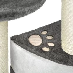 Bon marché 👏 Tectake Arbre à chat 71 cm TOMMY, Griffoir, Grattoir, Tronc - gris/blanc 🤩 -Promos Chat Boutique 4260182872420 5