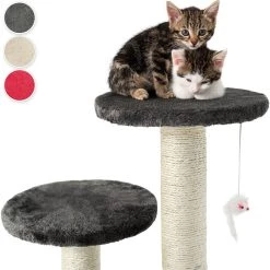 Bon marché 👏 Tectake Arbre à chat 71 cm TOMMY, Griffoir, Grattoir, Tronc - gris/blanc 🤩 -Promos Chat Boutique 4260182872437 4