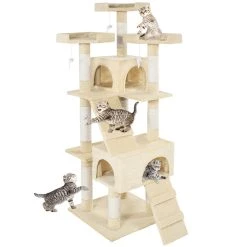 Bon marché 😍 Tectake Arbre à chat BARNEY 170 cm - beige 🥰 -Promos Chat Boutique 4260182878699 2