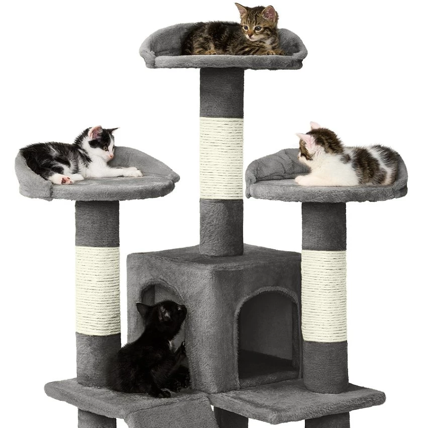 Sortie 🛒 Tectake Arbre à chat MOGLI 170 cm - gris ✨ 3 Sortie 🛒 Tectake Arbre à chat MOGLI 170 cm - gris ✨ – Image 3