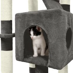 Sortie 🛒 Tectake Arbre à chat MOGLI 170 cm - gris ✨ 8 Sortie 🛒 Tectake Arbre à chat MOGLI 170 cm - gris ✨ -Promos Chat Boutique 4260182879504 4