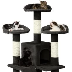 Bon marché 🤩 Tectake Arbre à chat MOGLI 170 cm - noir 💯 -Promos Chat Boutique 4260182879528 3