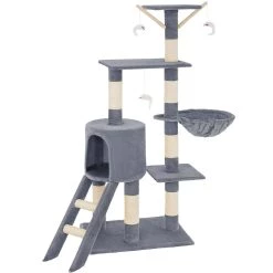 Meilleure vente ⭐ Tectake Arbre à chat DOMINIQUE 142 cm - gris ⌛
