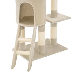 Coupon 🤩 Tectake Arbre à chat DOMINIQUE 142 cm - beige 🔔 -Promos Chat Boutique 4260397656402 5