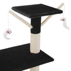 Vente flash 🧨 Tectake Arbre à chat DOMINIQUE 142 cm - noir 🤩 -Promos Chat Boutique 4260397656419 4