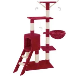 Acheter ⌛ Tectake Arbre à chat DOMINIQUE 142 cm - rouge bordeaux ✨