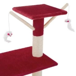 Acheter ⌛ Tectake Arbre à chat DOMINIQUE 142 cm - rouge bordeaux ✨ -Promos Chat Boutique 4260397656426 4