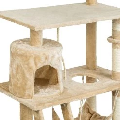 Meilleur prix 👍 Tectake Arbre à chat MARCEL 141 cm - beige 👍 -Promos Chat Boutique 4260435995166 7