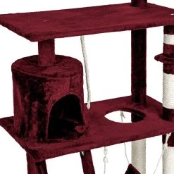 Tout neuf 🥰 Tectake Arbre à chat MARCEL 141 cm - rouge bordeaux 🎁 -Promos Chat Boutique 4260435995180 7