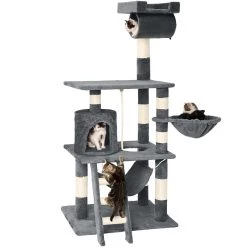 Promo 🎁 Tectake Arbre à Chat STOKELEY 141 cm - gris 👍 9 Promo 🎁 Tectake Arbre à Chat STOKELEY 141 cm - gris 👍 -Promos Chat Boutique 4260473664642 3