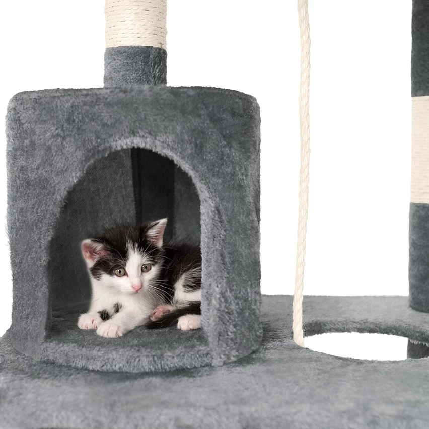 Promo 🎁 Tectake Arbre à Chat STOKELEY 141 cm - gris 👍 5 Promo 🎁 Tectake Arbre à Chat STOKELEY 141 cm - gris 👍 – Image 5