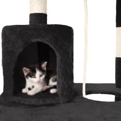 Bon marché 😍 Tectake Arbre à Chat STOKELEY 141 cm - noir 🔥 -Promos Chat Boutique 4260473664666 5