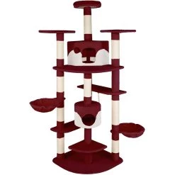 Budget 🛒 Tectake Arbre à Chat FIPPI 201 cm - blanc/rouge bordeaux 🌟