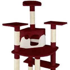 Budget 🛒 Tectake Arbre à Chat FIPPI 201 cm - blanc/rouge bordeaux 🌟 -Promos Chat Boutique 4260473664765 3