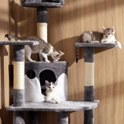 Promo ✨ Tectake Arbre à Chat NELLY 204 cm - beige/blanc ❤️ -Promos Chat Boutique 4260490480089 4