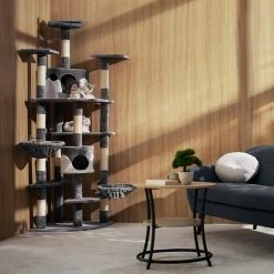 Le moins cher 🎁 Tectake Arbre à Chat NELLY 204 cm - noir/blanc 🥰 -Promos Chat Boutique 4260490480102 2 3