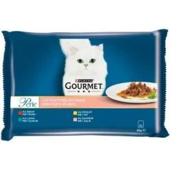 Bon marché ❤️ Secret de Gourmet Gourmet - Les Filettines en Sauce Chat Adulte Lot 4x85g ✔️