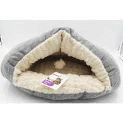 Bon marché ⭐ Flamingo Panier grotte Zupo, 49 x 40 cm, gris et beige, pour chat. ⭐