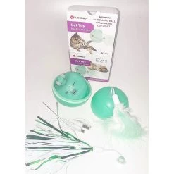 Bon marché 👏 Flamingo Balle ø 7 cm. magic Mechta 2 en 1 a LED et plumeau . couleur verte. pour chat. 🥰 -Promos Chat Boutique 5400585117080 3
