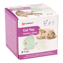Bon marché 👏 Flamingo Balle ø 7 cm. magic Mechta 2 en 1 a LED et plumeau . couleur verte. pour chat. 🥰 -Promos Chat Boutique 5400585117080 4