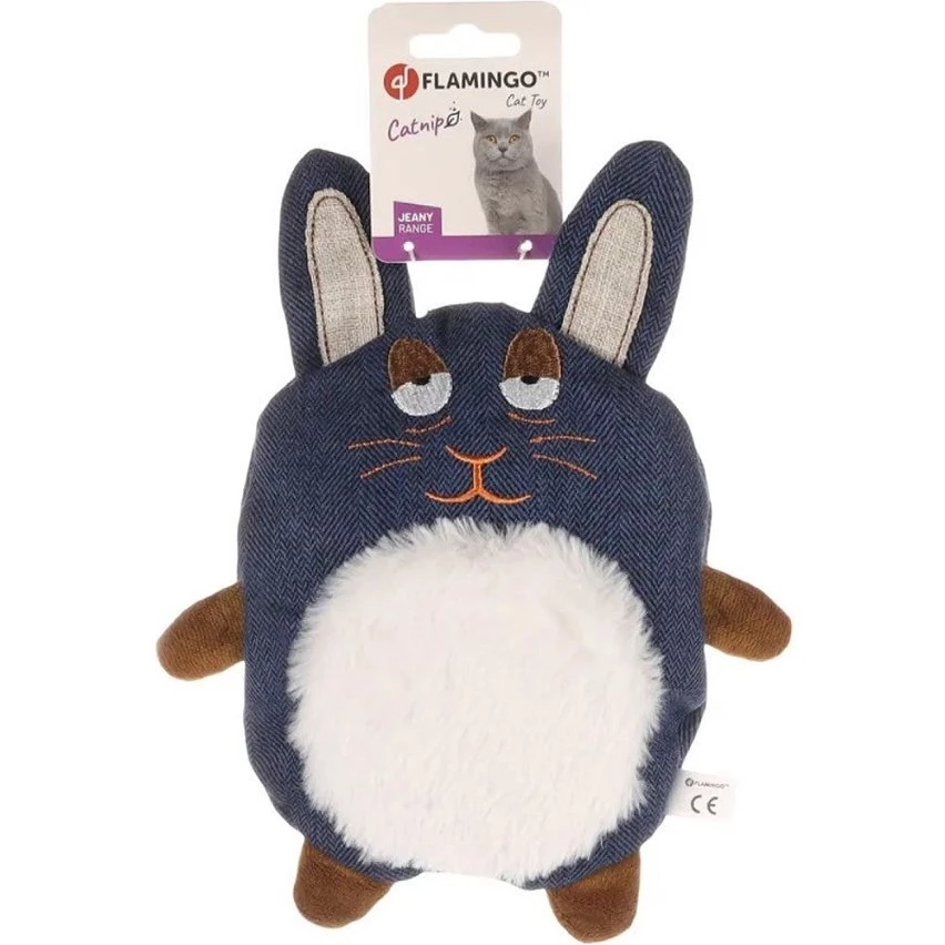 Remise 🛒 Flamingo Jouet peluche Lapin Jeany bleu, 22 x 27 cm pour chat 🤩 3 Remise 🛒 Flamingo Jouet peluche Lapin Jeany bleu, 22 x 27 cm pour chat 🤩 – Image 3