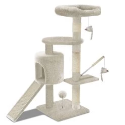 Grosses soldes ✨ VOUNOT Arbre à Chat 112cm avec Griffoir Plateforme Niche L Beige 🛒